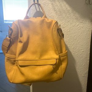 Yellow Faux leather backpack